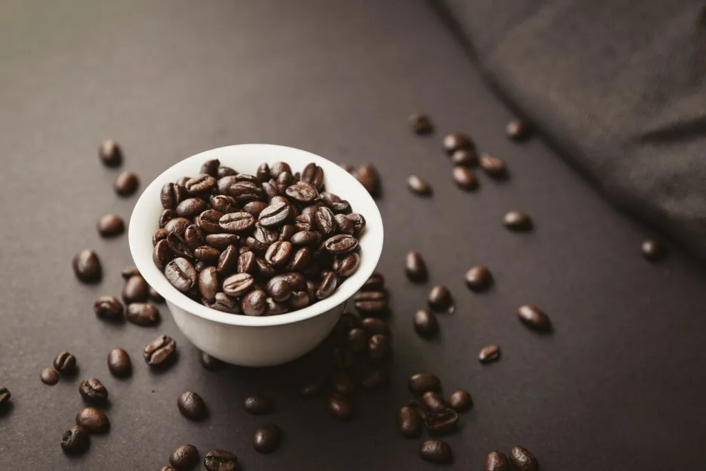 Espresso brewing with crema on top