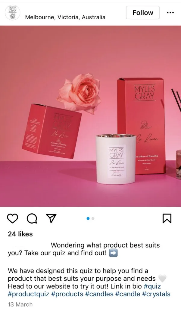 Social media post inviting followers to take the quiz