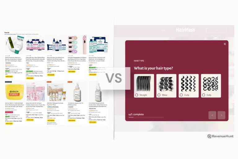 Marketplace overload versus a guided quiz funnel