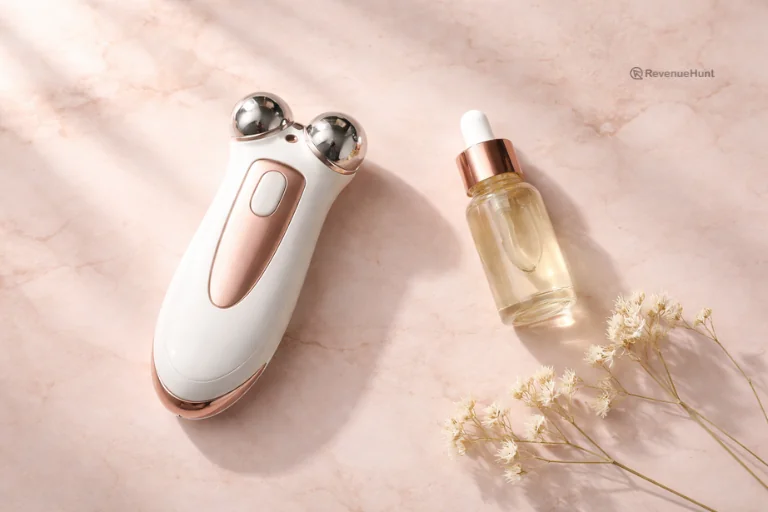 Anti-aging device and serum product photography