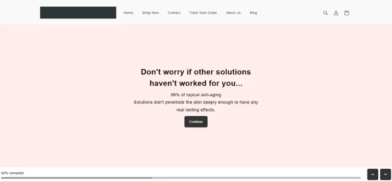 The "Don't worry if other solutions haven't worked..." validation screen mid-quiz