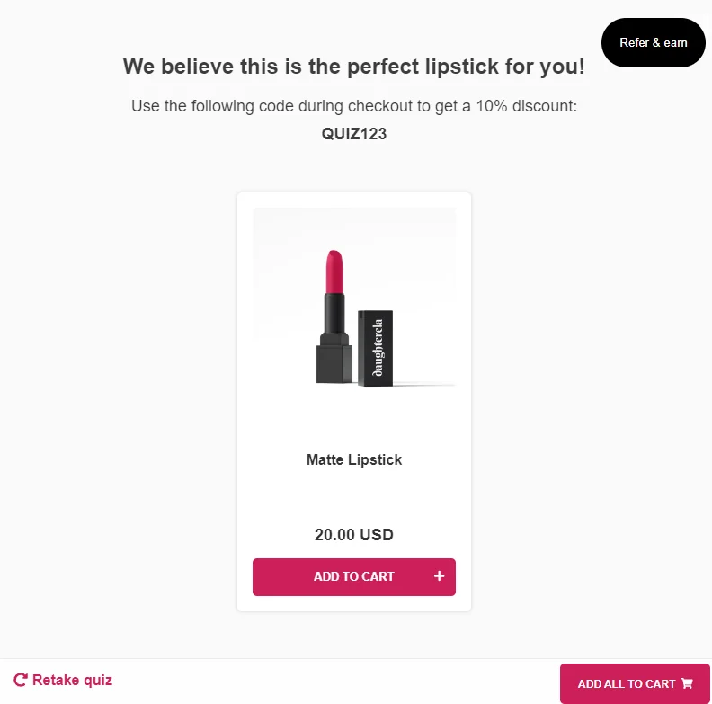 Daughterela personalised recommendations