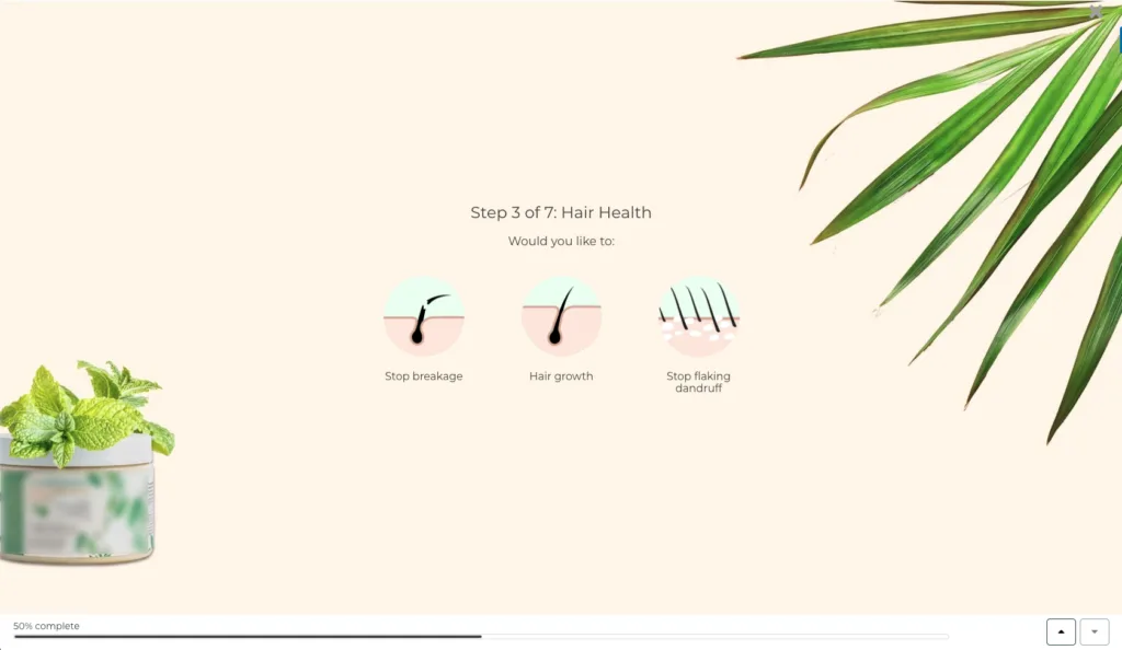 Quiz interface showing how custom CSS can reshape the design to match a brand identity