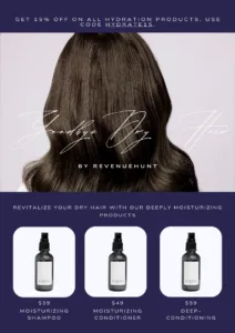Sample Klaviyo email campaign tailored to the Dry Hair segment with hydrating product recommendations