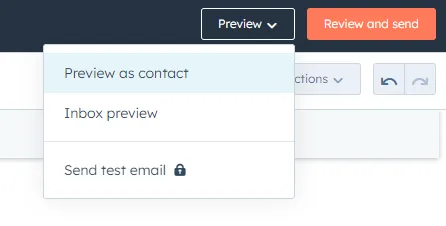 Email preview with rendered tokens