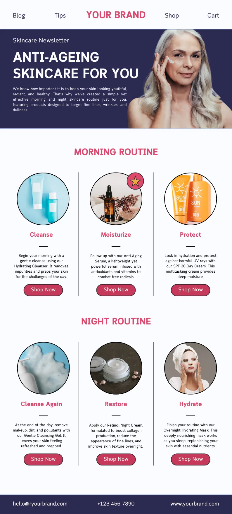 Omnisend email built from the quiz-result HTML template