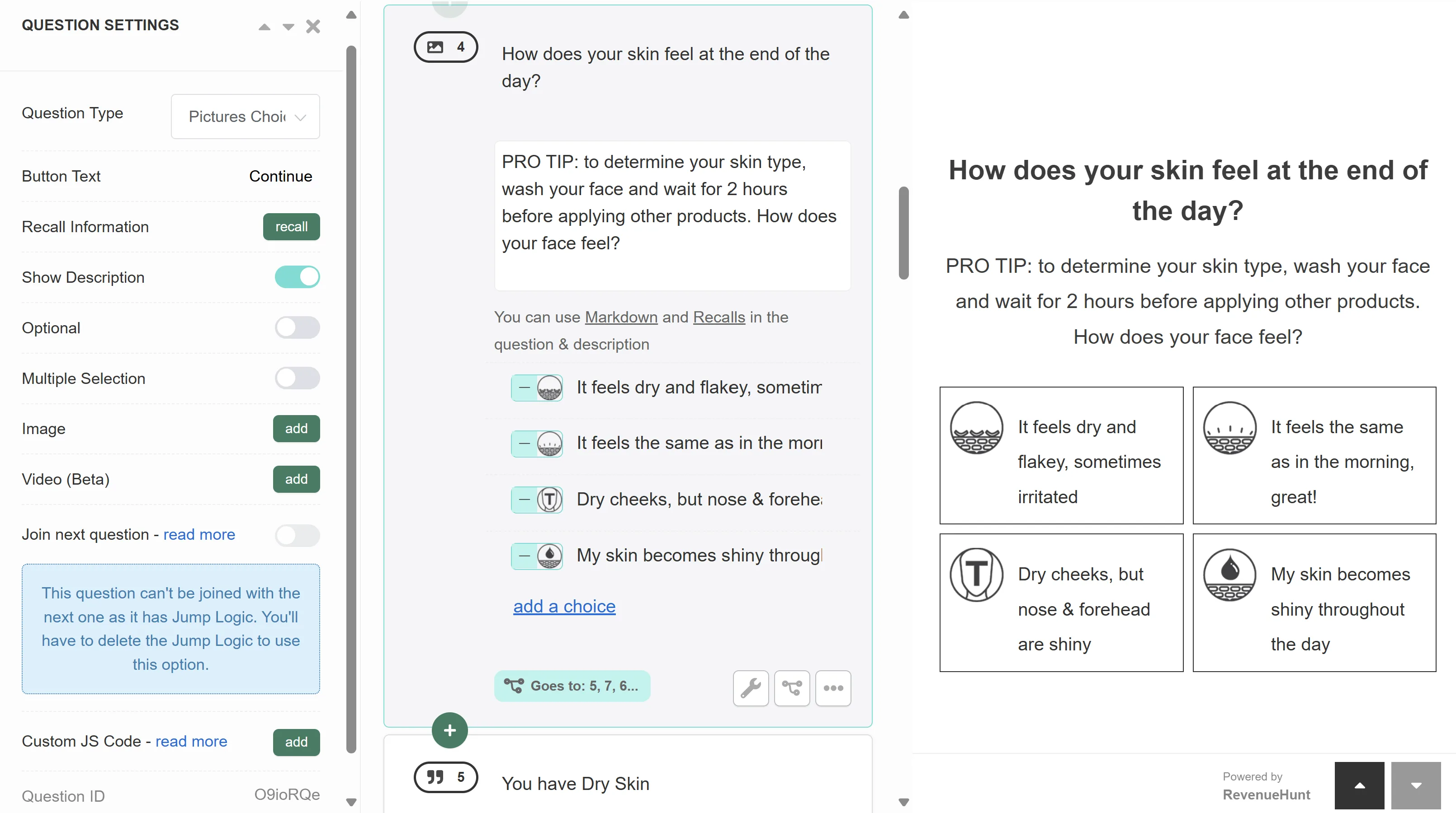 Quiz Builder Picture Choice slide with image-based clickable answer options