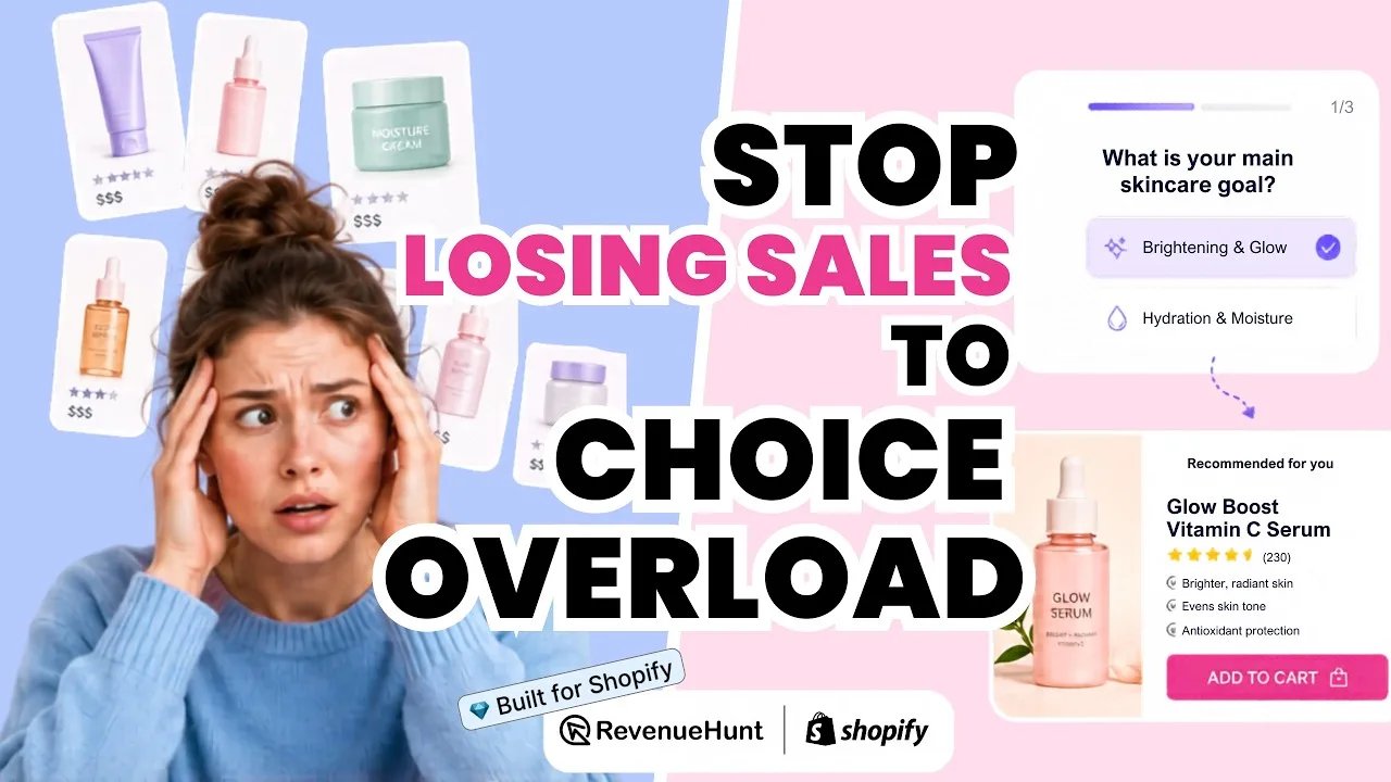 RevenueHunt product recommendation quiz demo for Shopify and WooCommerce stores