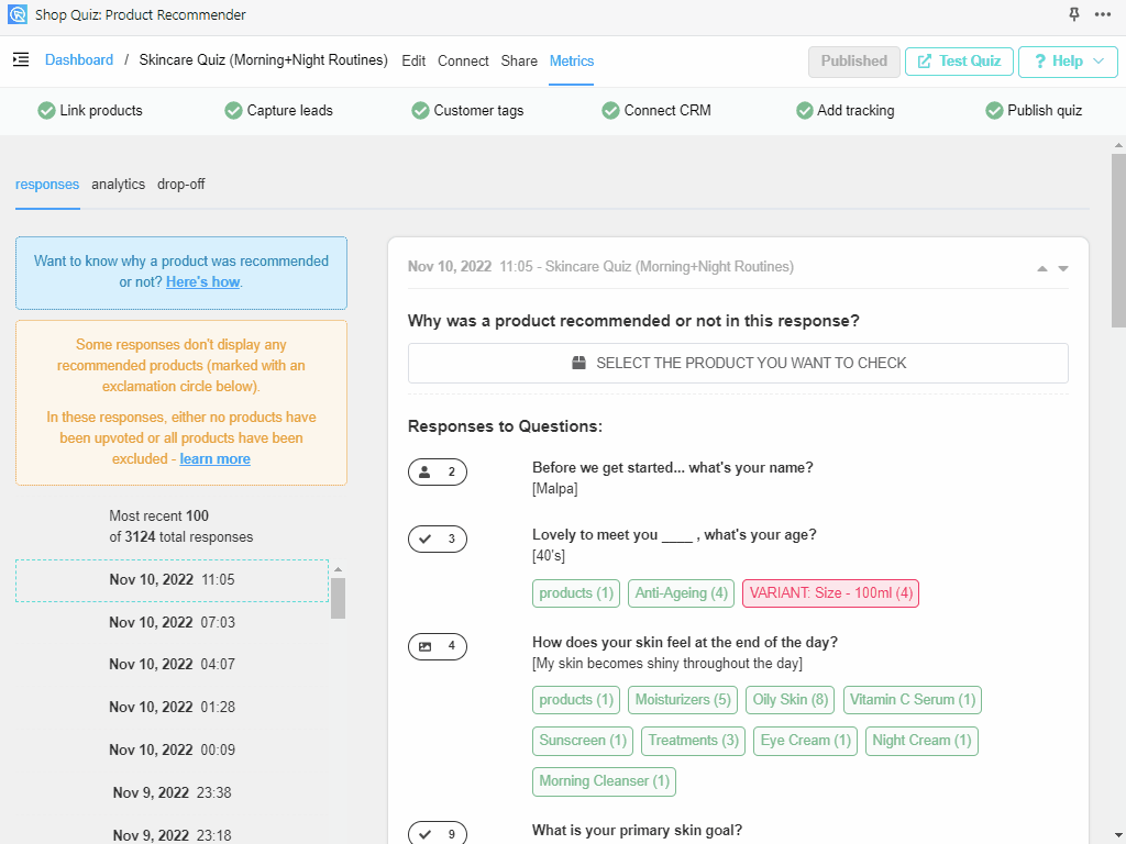 Checking why products are recommended or not - RevenueHunt