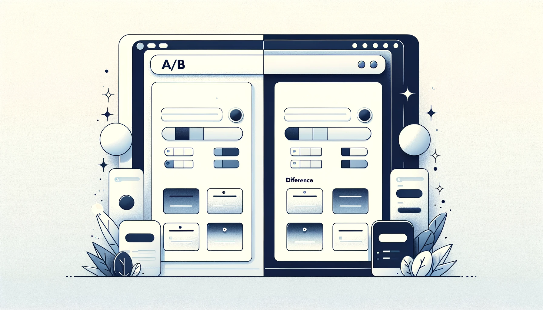 illustration depicting A/B testing of a website